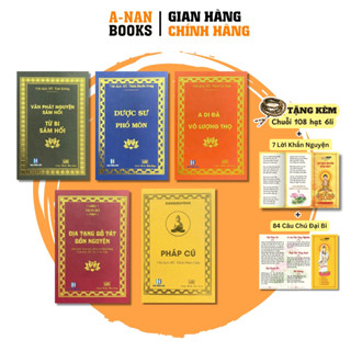  Sách - Kinh Mini Địa Tạng Bổn Nguyện A Di Đà Dược Sư Pháp Cú Sám Hối Phổ Môn Vô Lượng Thọ - Bìa Cứng - Anan Books 
