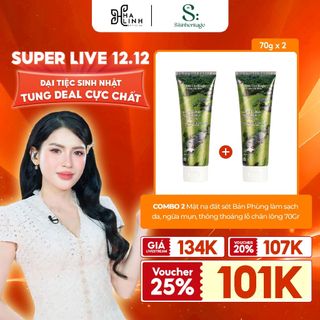   Võ Hà Linh x S:kin Heritage  COMBO 2 Mặt nạ đất sét Bản Phùng hỗ trợ làm sạch da thông thoáng lỗ chân lông 70Grx2 