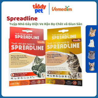 VMD Spreadline Tuýp Nhỏ Gáy Loại Bỏ Ve Rận Bọ Chét Giun Sán Cho Mèo
