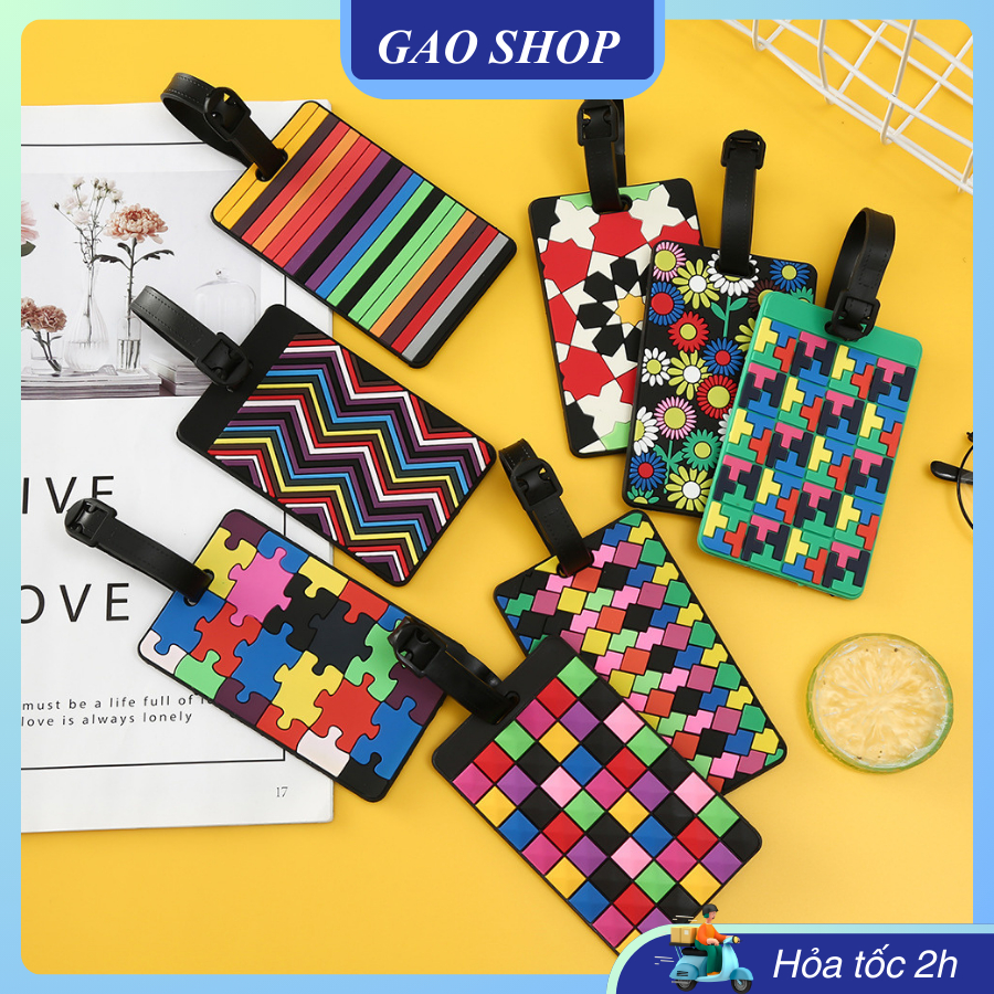 [LOẠI DÀY] Name Tag Vali, Thẻ Đeo Bảng Tên Silicon Chống Thất Lạc Cho Balo / Vali Siêu Cute