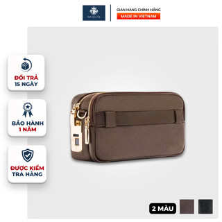 Clutch Cầm Tay Đeo Chéo - 2 Ngăn Chính(Khóa Vân Tay) Da Bò Vân Togo Cao Cấp