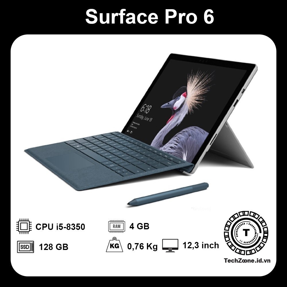 Máy tính bảng Surface Pro 6 | Core i5-8250U/i7-8650U| Ram 8GB | SSD 128/256GB | 12.3 inch đẳng cấp