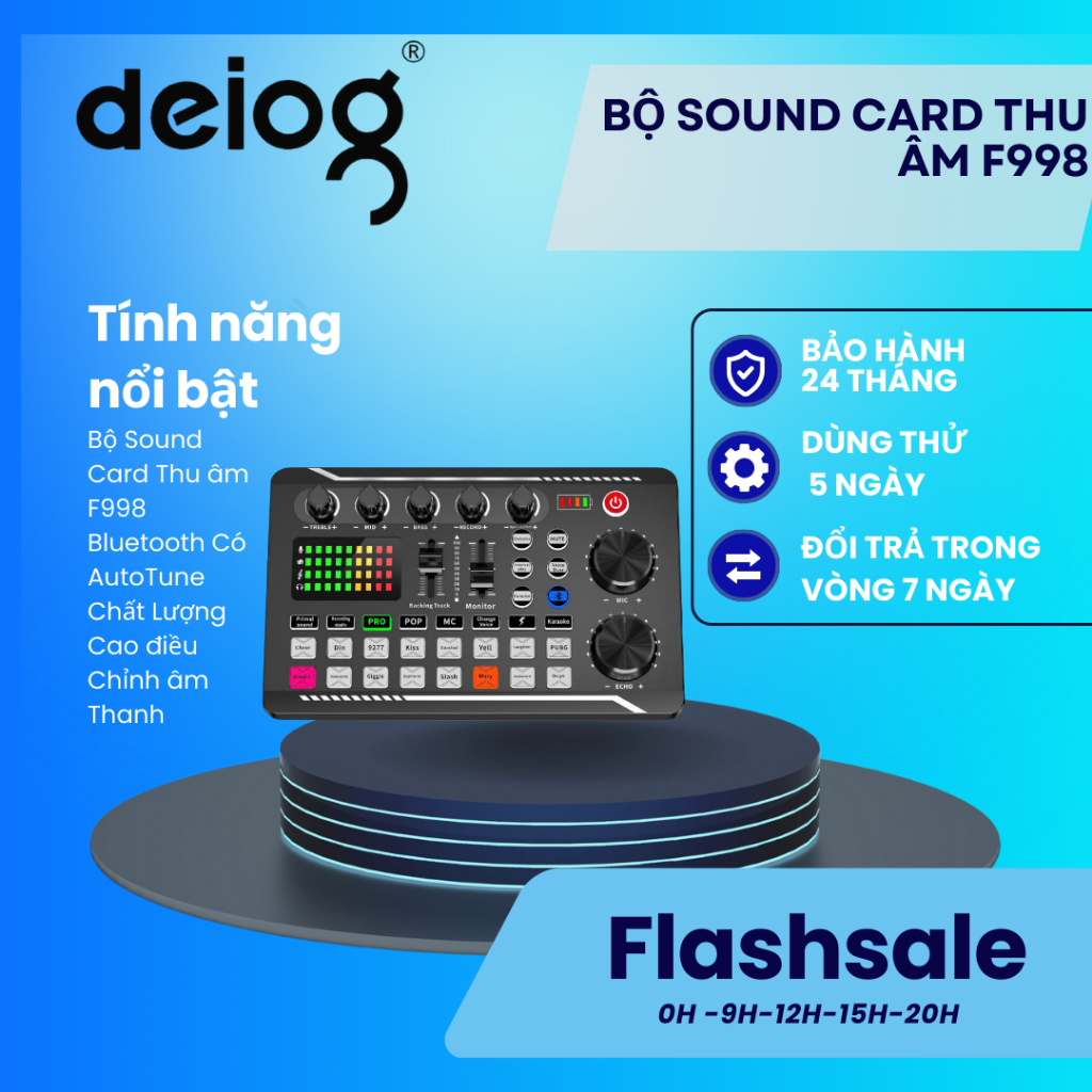 Bộ sound card thu âm f998 đa năng, hỗ trợ livestream hát karaoke thu âm chuyên nghiệp