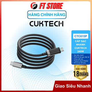  Cáp Sạc Nhanh CUKTECH CTC615P   CTC620P 6A 240W Type C to C Dài 1.5m   2m Màn Hình OLED 