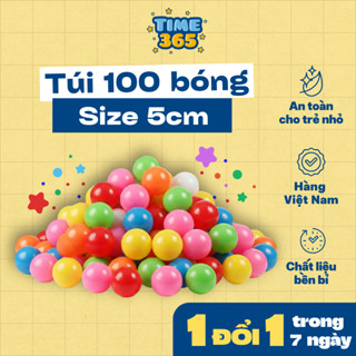  Combo túi 100 quả bóng nhựa 5cm nhiều màu cho bé – Dùng cho nhà bóng lều bóng bể bóng 