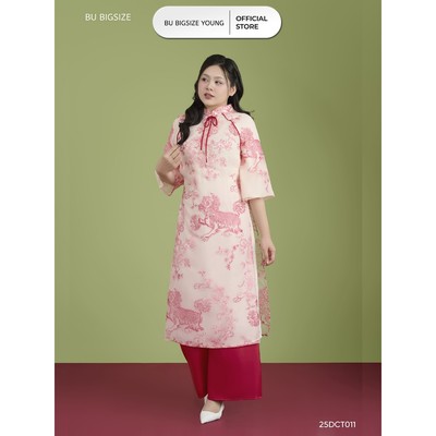 Set áo dài hình lân viền cổ BIGSIZE (55kg đến 95kg) - 25DCT011 - [BU Bigsize]