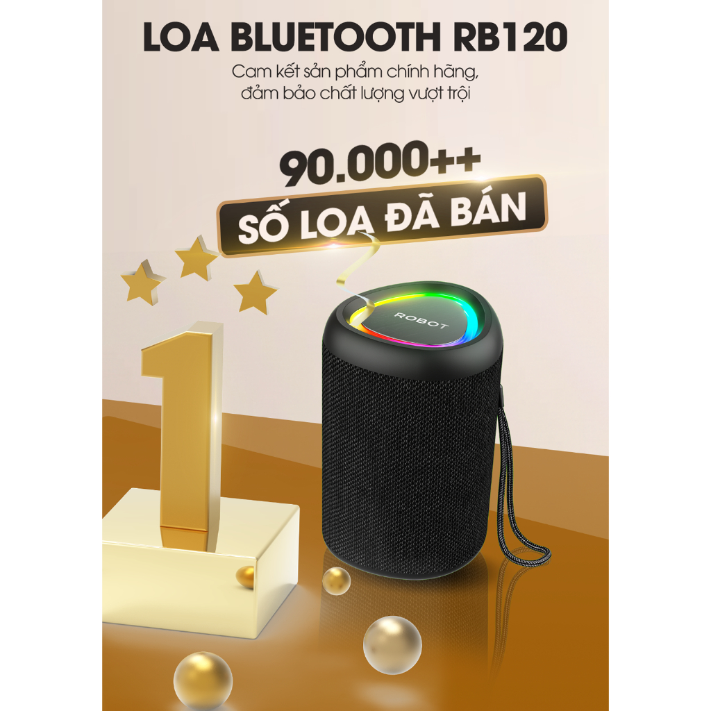 Loa Bluetooth Mini ROBOT RB120 Công Suất 5W Đèn Led RGB Hỗ Trợ Kết Nối Thẻ Nhớ, AUX Chính Hãng | BigBuy360 - bigbuy360.vn