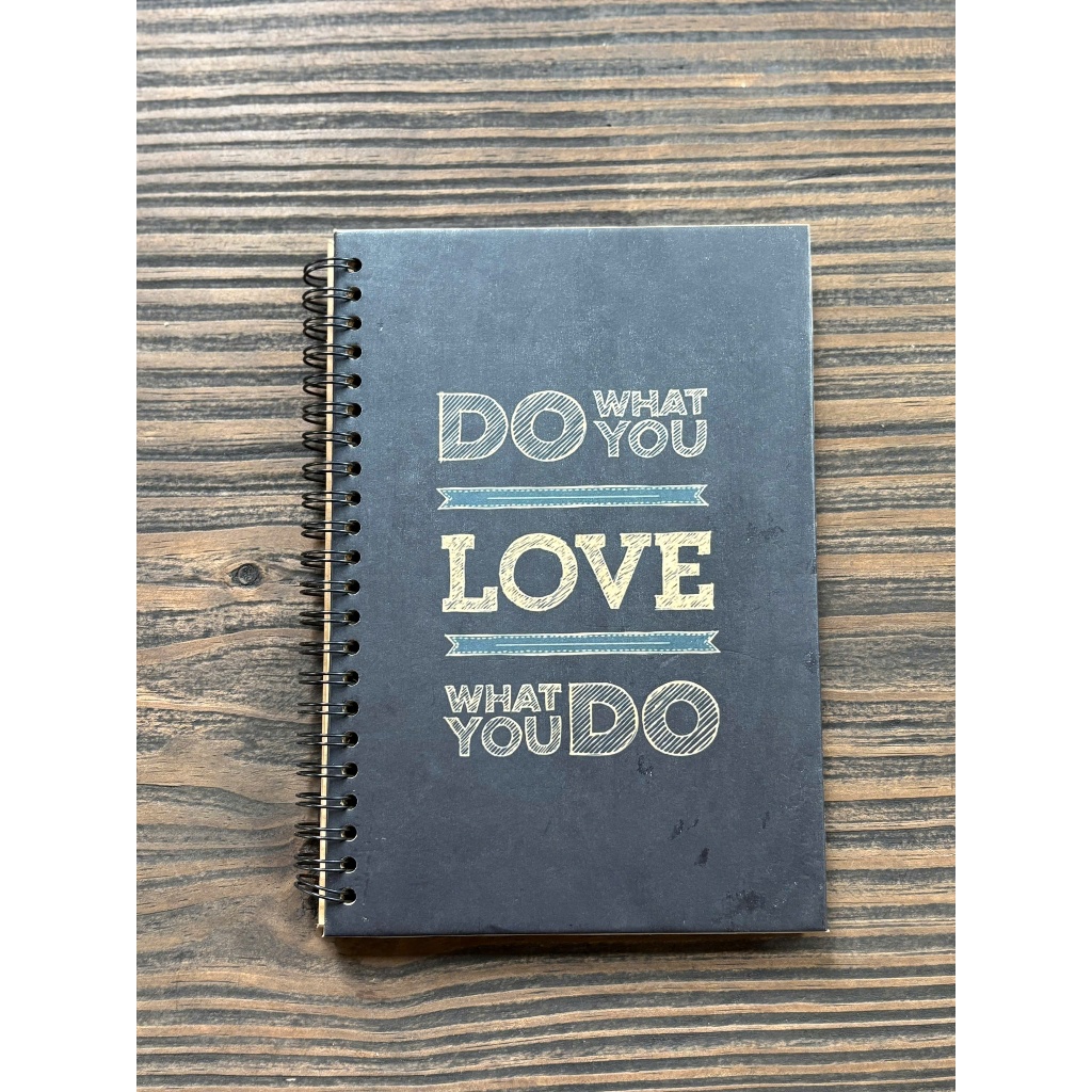 SỔ TAY LÒ XO VINTAGE - SỔ TAY DO WHAT YOU LOVE LOVE WHAT YOU DO - KHỔ A5 GIẤY KRAFT HANDMADE