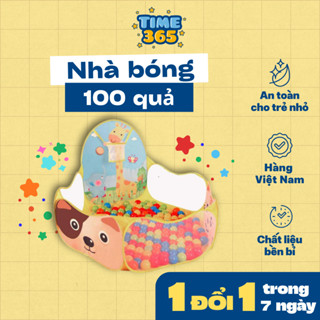  Nhà bóng cho bé kèm 100 bóng nhựa - Lều chơi tự bung gấp gọn tặng 100 bóng nhựa 5cm 