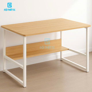  Bàn làm việc bàn học có kệ mặt gỗ dày 1.5cm chất liệu MDF chắc chắn bền bỉ mặt tròn bo góc an toàn tháo lắp dễ dàng 