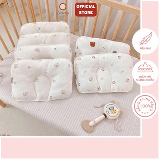  Gối lõm cho bé Cotton lụa Joonee gối lõm chống bẹp đầu sử dụng cho bé từ sơ sinh 
