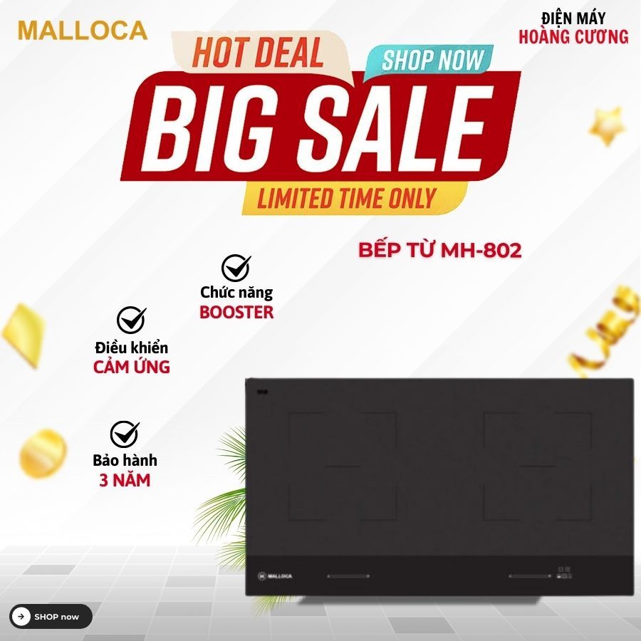 Bếp từ đôi Malloca Skylux MH-802 bảo hành 3 năm - Tiết Kiệm Điện, Sang Trọng