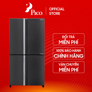 Tủ lạnh Sharp Inverter 525 lít SJ-FX610V-MK, 4 cửa, màu đen - Bảo hành chính hãng 2 năm