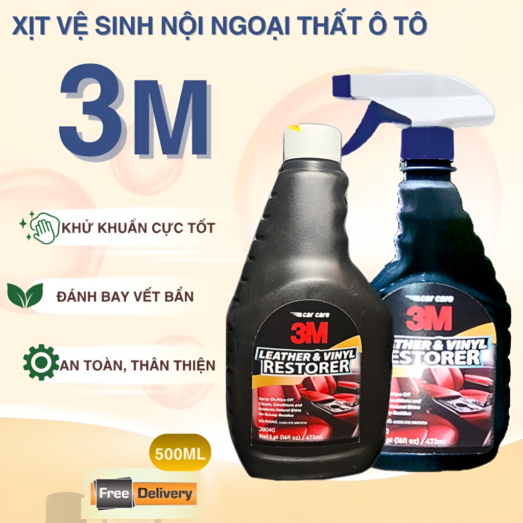 Xịt Vệ Sinh Nội Ngoại Thất Ô Tô Đa Năng 3-M 473ML – Làm Sạch Ghế, Taplo, Trần Xe, Vỏ Xe