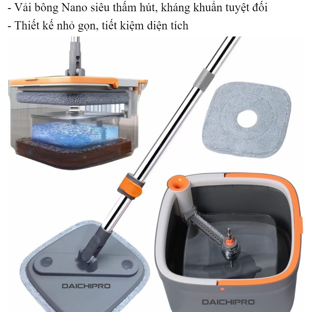 Cây lau nhà tự vắt thông minh, cây lau nhà tách nước bẩn Daichipro DCP-5SM