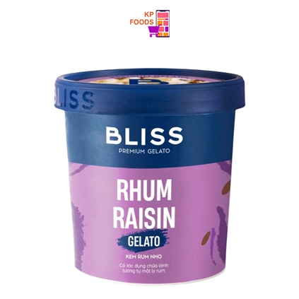 Kem rum nho Bliss Premium Gelato Rhum Raisin 473ML
