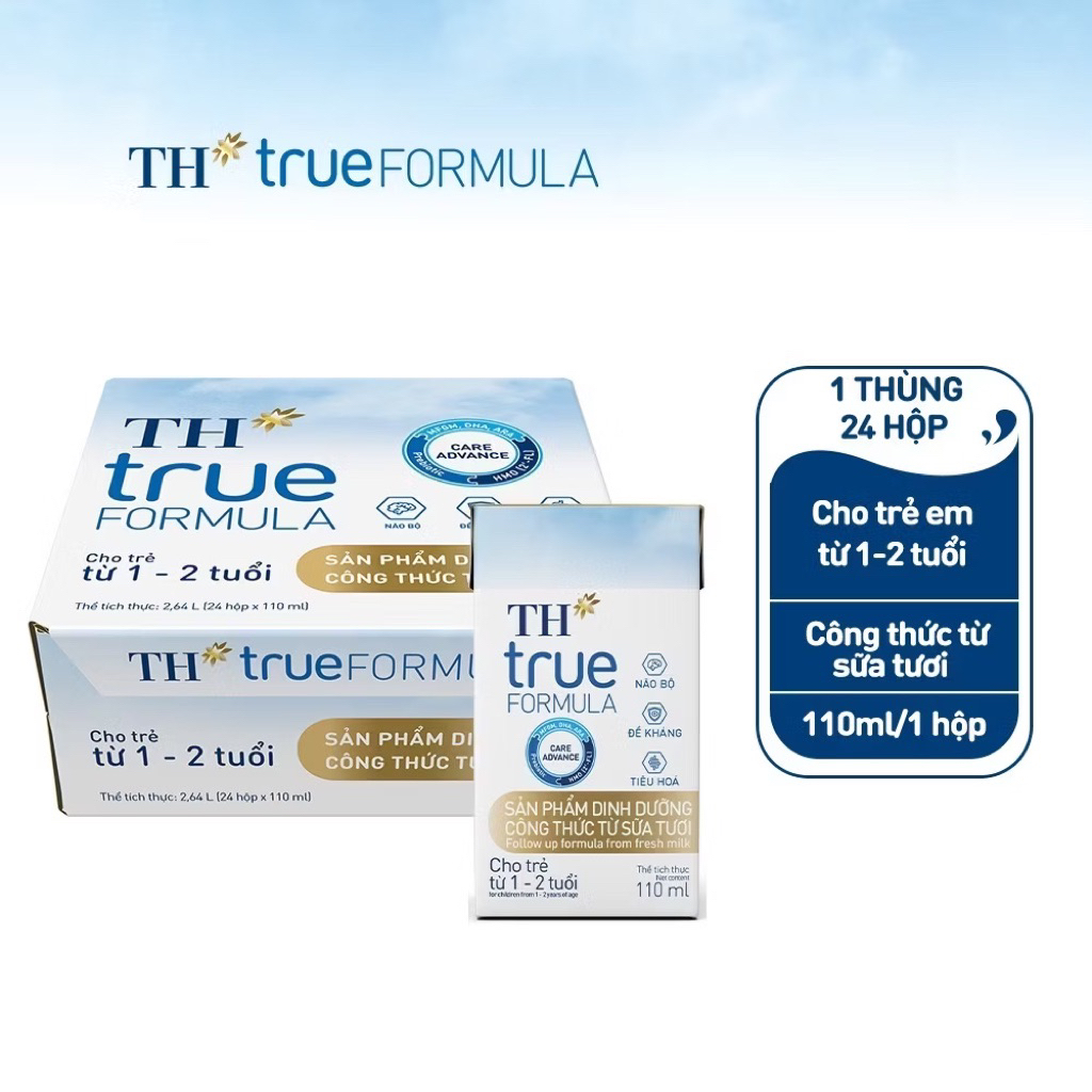 Sữa tươi công thức TH True Formula 110ml ( 110ml x 24 hộp) cho trẻ từ 1-2 tuổi