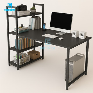  Bàn làm việc,bàn học kèm kệ sách nhiều kích thước mặt gỗ MDF,chân sắt 25x25mm sơn tĩnh điện chắc chắn 
