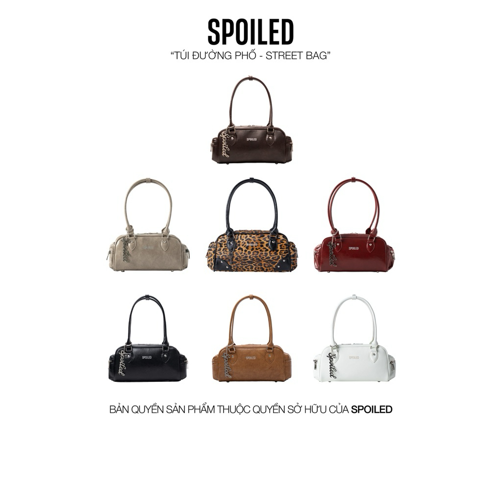  Túi đeo vai cầm tay thiết kế Box Bag SPOILED Da cao cấp   7 màu 