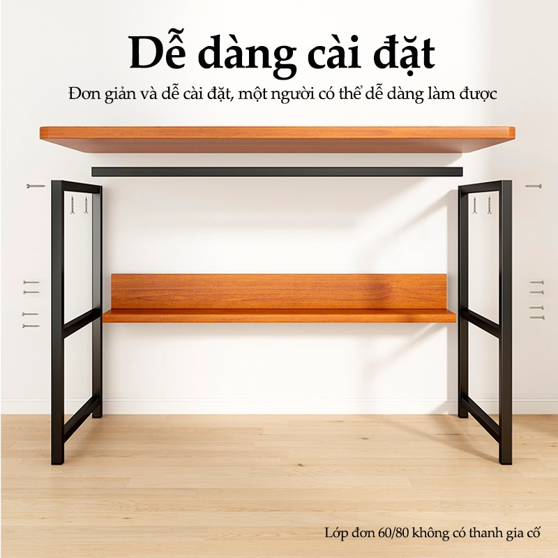 【Hà Nội giao nhanh】Bàn Học Sinh Viên Khung Sắt Mặt Gỗ - Bàn Làm Việc Tại Nhà Đa Năng Lắp Ráp Tiện Lợi | BigBuy360 - bigbuy360.vn