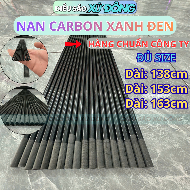 Nan Cacbon Xanh Đen Hàng Chuẩn Công Ty Đủ Size 138cm 153cm 163cm