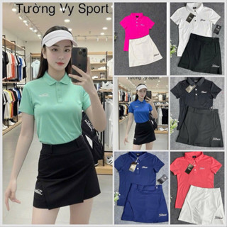  Sét thể thao nữ chơi golf tenni pickleball chất thun co giãn thông thoáng lêm phom ôm dáng váy có quần và túi. 