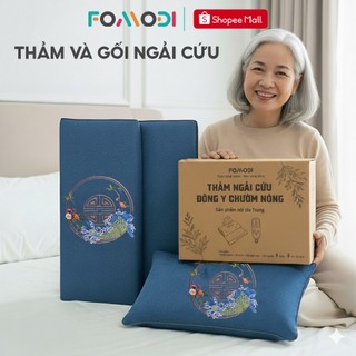  Combo thảm và gối ngải cứu Fomodi đông y chính hãng thảm gối ngải cứu điện đệm sưởi ngải cứu chườm nóng 