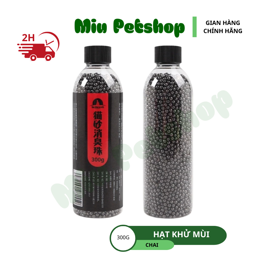 Hạt Khử Mùi Cát Mèo Than Hoạt Tính 300 g – Giảm Mùi Hôi, Khóa Mùi & Chuẩn Vệ Sinh