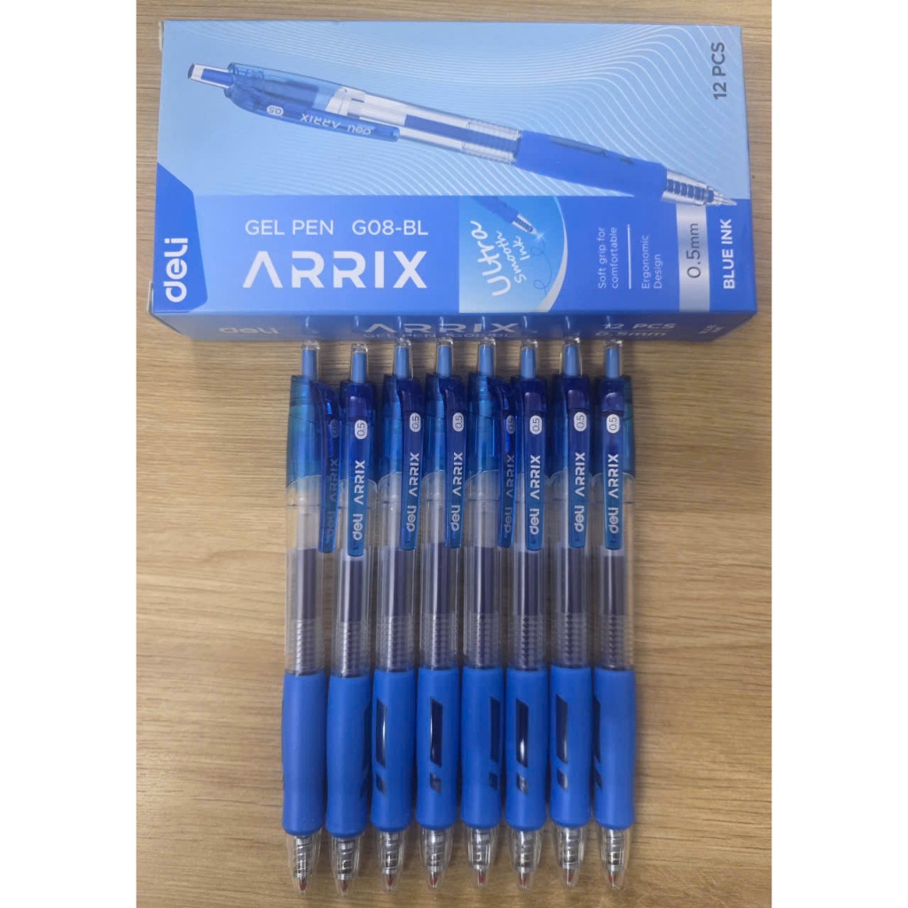 Bút Gel Pen Deli G08- BL 0.5mm, mực xanh ,bút viết cho học sinh sinh viên