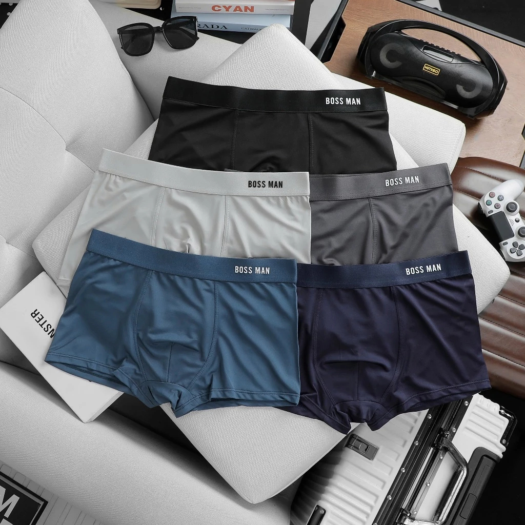 Quần Boxer Nam Cao Cấp Set 5 Quần, Thun Lạnh Co Dãn 4 Chiều, Thấm Hút Mồ Hôi, Mỏng Nhẹ Thoải mái BM01
