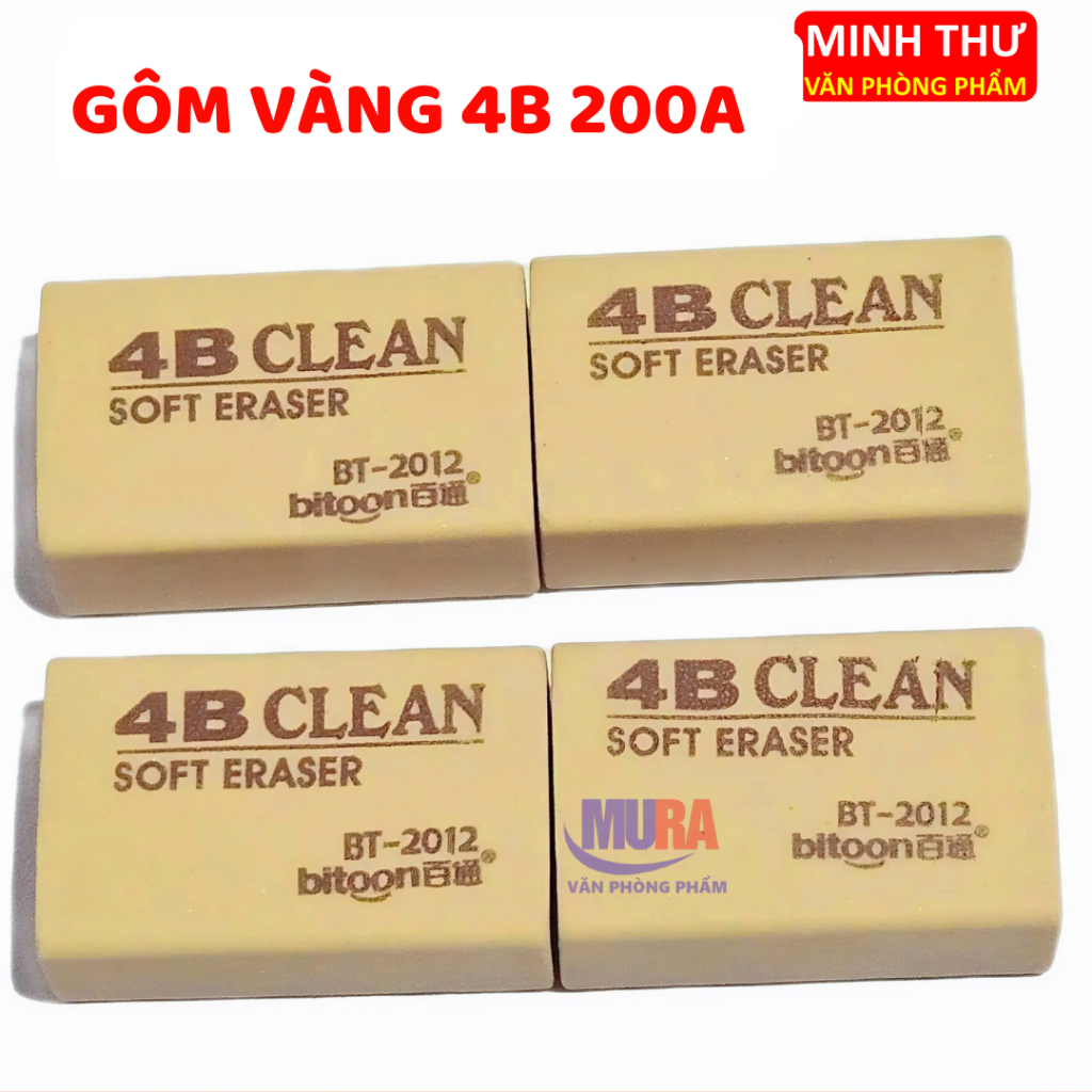 (BT-2012) Combo 2 Gôm Tẩy Chì Vàng 4B Mềm Dẻo, Mùi Dễ Chịu, Tẩy Sạch Đẹp Cho Học Sinh / Gôm vàng Bit