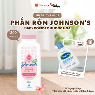 PHẤN RÔM TINH BỘT BẮP JOHNSON’S BLOSSOMS 200G – DỊU NHẸ CHO BÉ