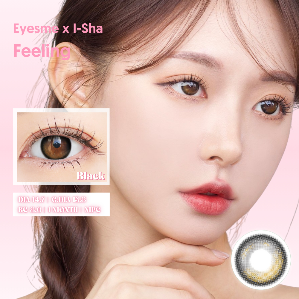 [Eyeme x I-Sha] Lens đen ánh nâu tự nhiên, nhẹ nhàng - Feeling Black