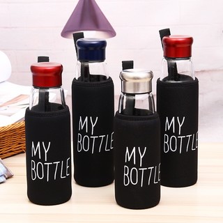 Bình Đựng Nước Thủy Tinh, Bình Đựng Trà My Bottle 550ml (Kèm Túi)