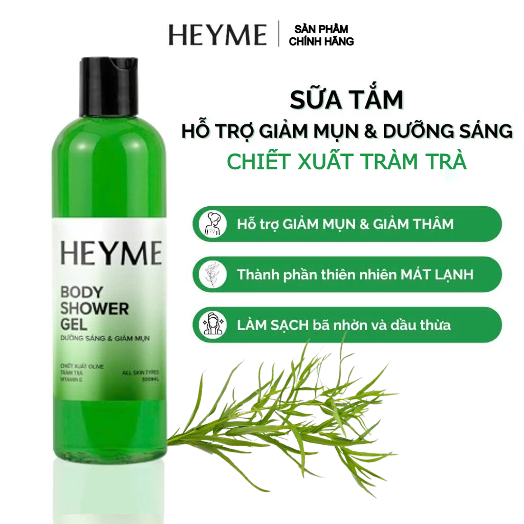 Gel tắm hỗ trợ giảm mụn OLIU HEYME – chiết xuất Tràm Trà 300ml