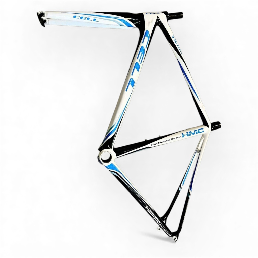 Sườn kèm phuộc Cell chính hãng, sườn và phuộc full carbon, sườn road thắng rim đi bánh 700c, cao 56c