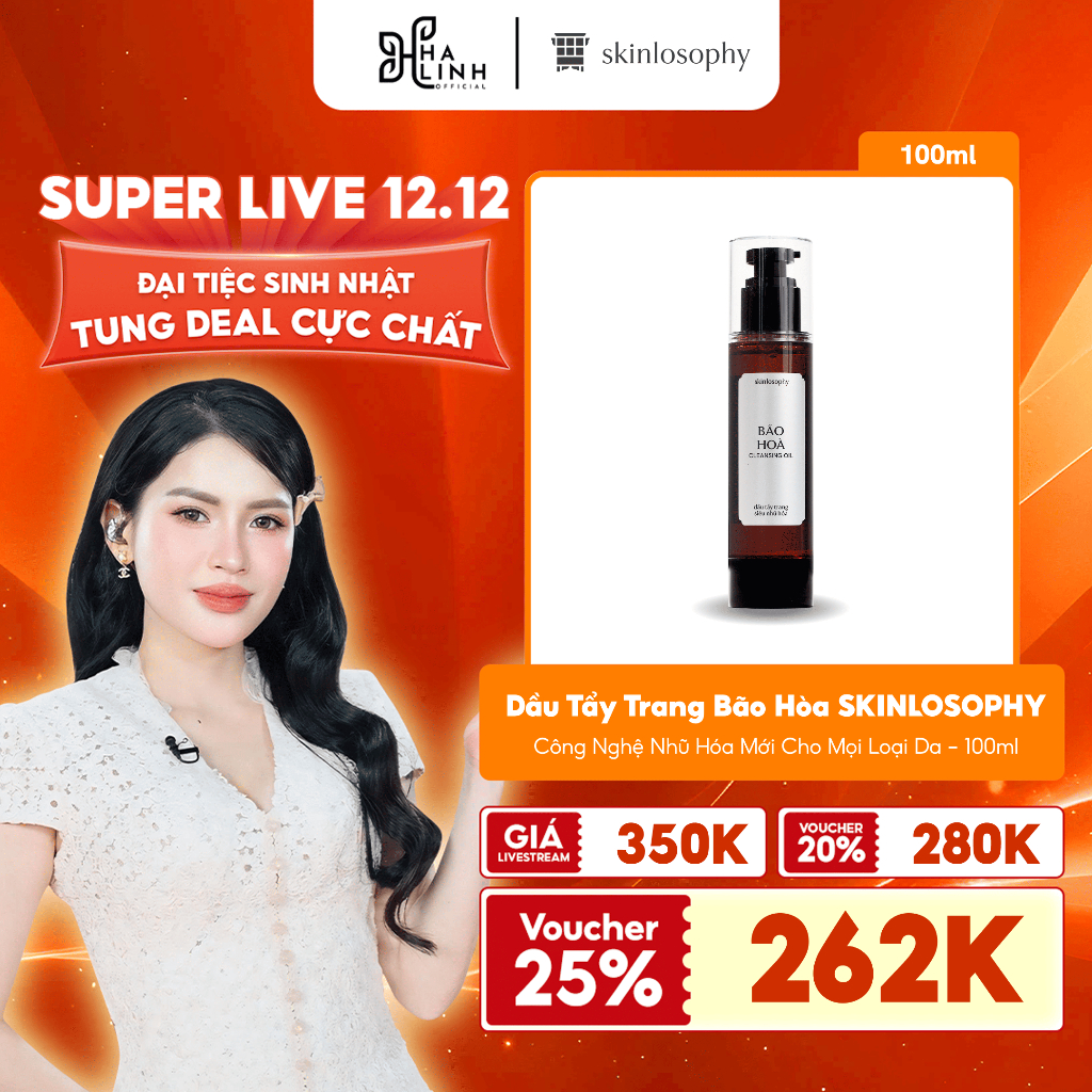   VHL x SKINLOSOPHY   Dầu Tẩy Trang Bão Hòa Skinlosophy Công Nghệ Nhũ Hóa Mới Cho Mọi Loại Da - 100ml 