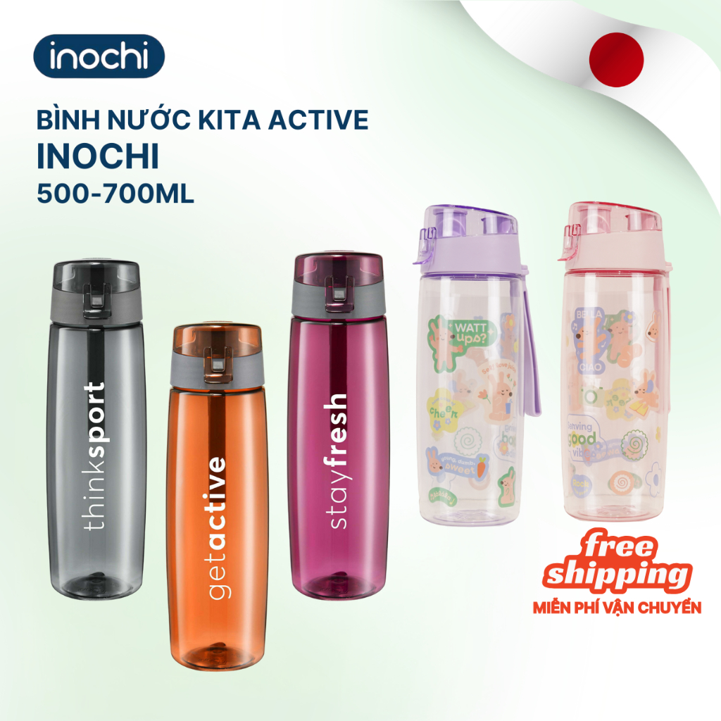 Bình nước thể thao dã ngoại Kita Active Inochi 500/700ml - nhiều màu