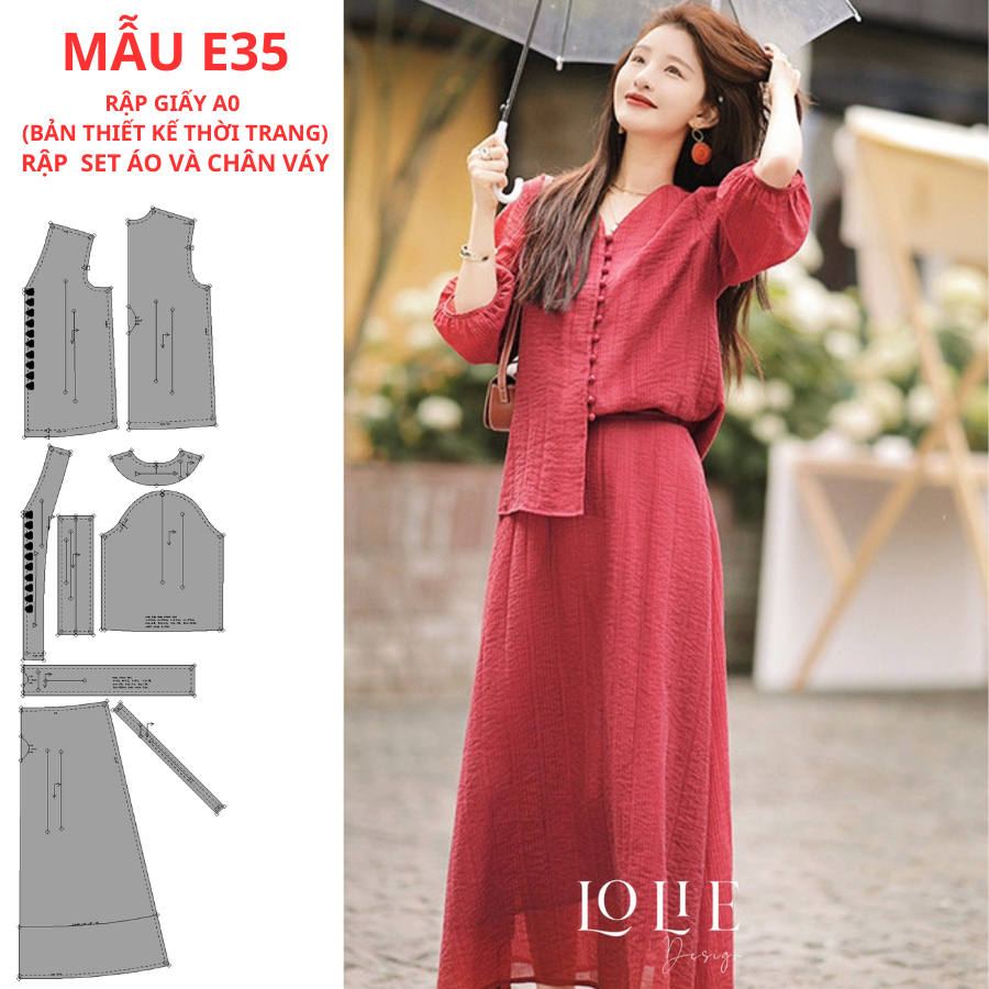 RẬP GIẤY A0 CHO THỢ MAY-SET ÁO VÀ CV MÃ E35