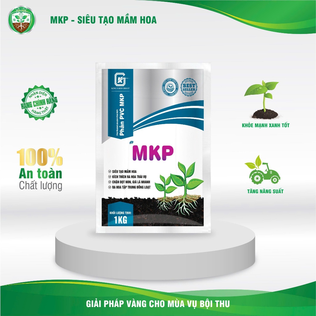 TẠO MẦM HOA - RA HOA NGHỊCH VỤ - CHẶN ĐỌT - GIÀ LÁ (NPK MKP GÓI 1 KG)