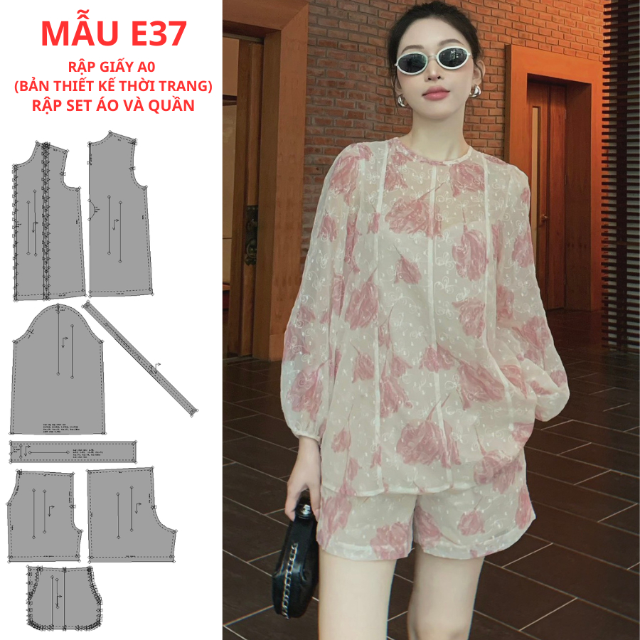 RẬP GIẤY A0 CHO THỢ MAY-SET ÁO VÀ QUẦN MÃ E37
