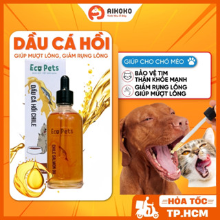  Dầu Cá Hồi Chile Ecopets 100ml Cho Chó Mèo - Giúp Mượt Lông Giảm Rụng Lông Tốt Cho Da - Aikoko 