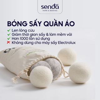 Bóng sấy quần áo len lông cừu Sen Đá Home Bedding, Wool Dryer Balls 7cm 8cm dùng cho máy sấy quần áo