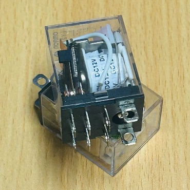 Rơ le kính LY2N-J, relay trung gian 8 chân có đèn giá rẻ điện áp 12VDC, 24VDC dùng chân đế PTF08A