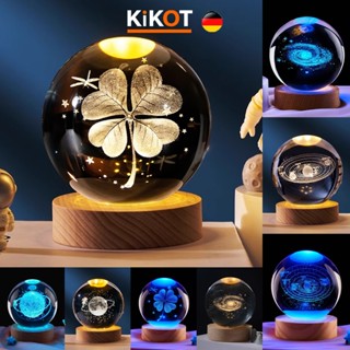  KIKOT Đèn Ngủ 3D Quả Cầu Pha Lê Phát Sáng Glowing Trang trí nội thất Giáng sinh Quà tặng 