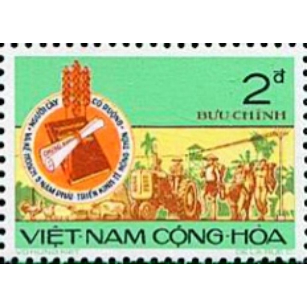 [ Tem Hiếm ] Tem Việt Nam Xưa ( South Vietnam ) - 2đ Ngày Nông Dân Việt Nam