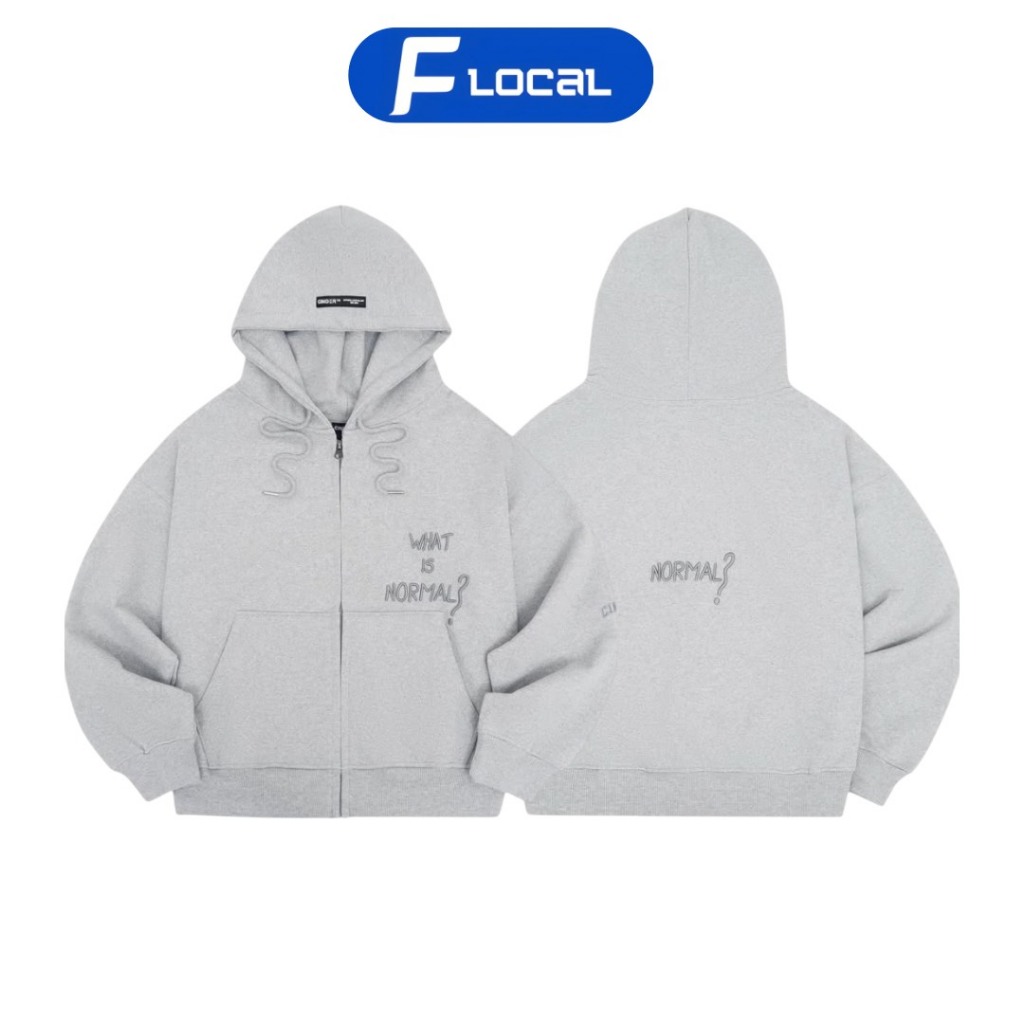 Áo Khoác Hoodie Zip Boxy Normal F LOCAL x CINDER Thêu nổi 3D Local Brand unisex