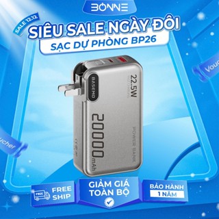  Sạc Dự Phòng BP26 Chính Hãng By Bonne TECHNOLOGIQUE Tích Hợp Chân Sạc AC Sạc Nhanh 22.5W 