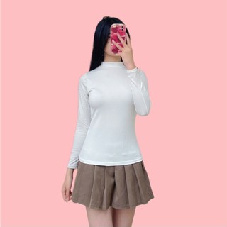 Áo Giữ Nhiệt Nữ Lót Nỉ. Áo Len Gân Cổ 3 Phân