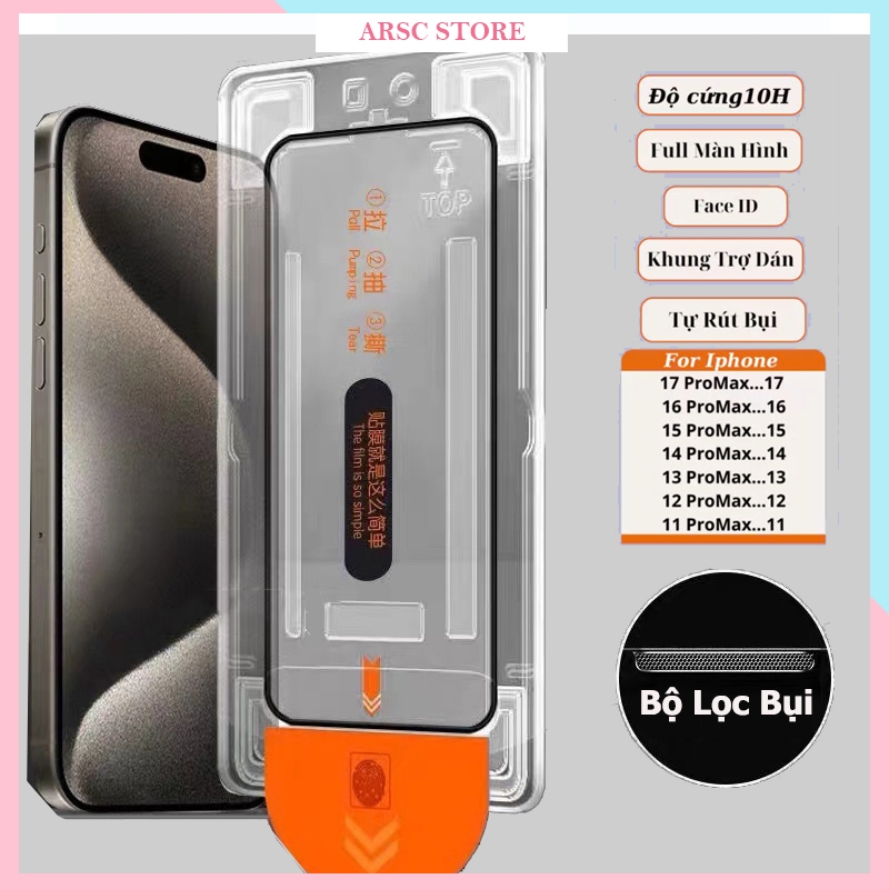 Kính cường lực iphone dán tự động Automatic Dán Màn Hình Cao Cấp cho xs/XSmax/11/12/13/14/15/16/17/pro/promax/plus/air